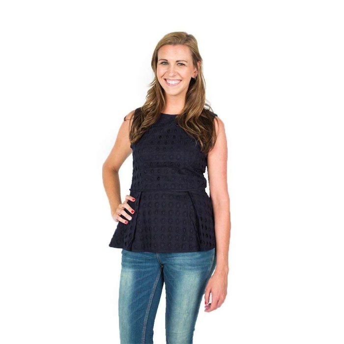 Eyelet Top in Navy by Sail to Sable