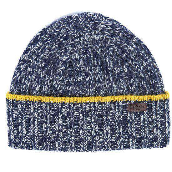 Franklin Beanie in Navy/Pearl by Barbour