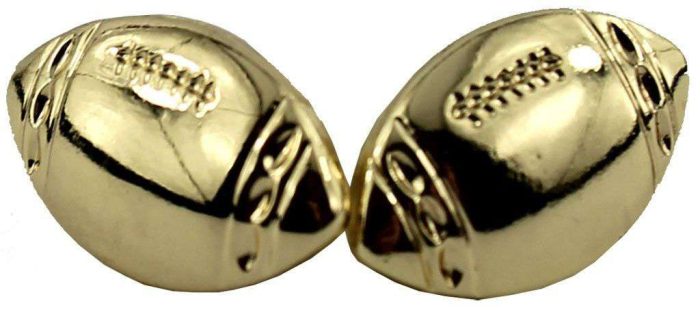 Football Charm Earrings in Gold by Fornash