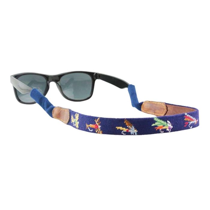 Fishing Flies Needlepoint Sunglass Straps by Smathers & Branson