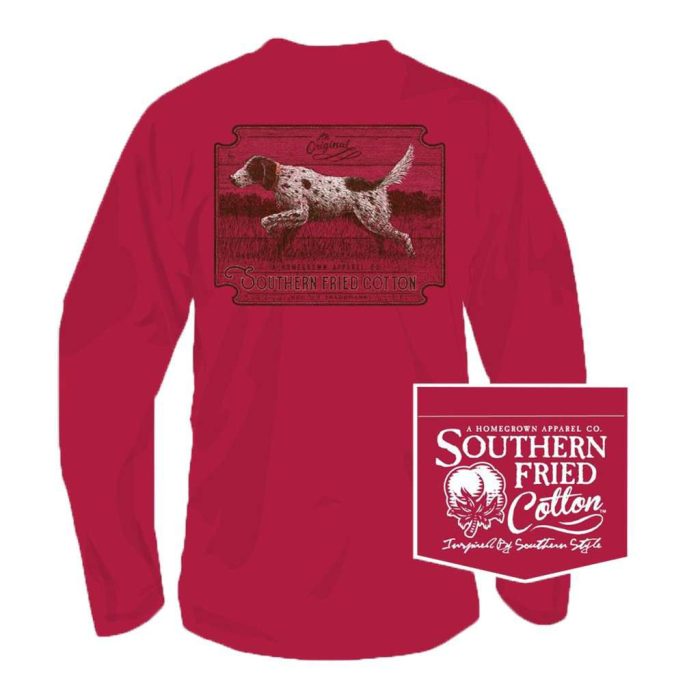 Field Hunter Long Sleeve Tee in Barn Red by Southern Fried Cotton