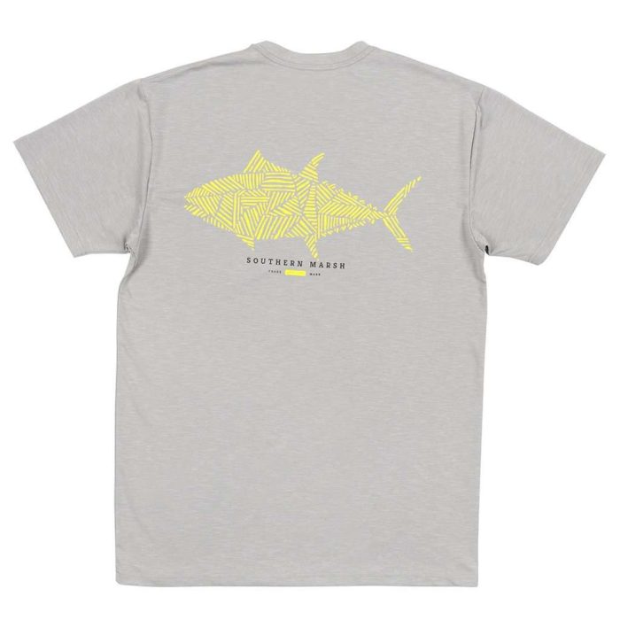 FieldTec™ Heather Performance Tee - Tuna in Light Gray by Southern Marsh