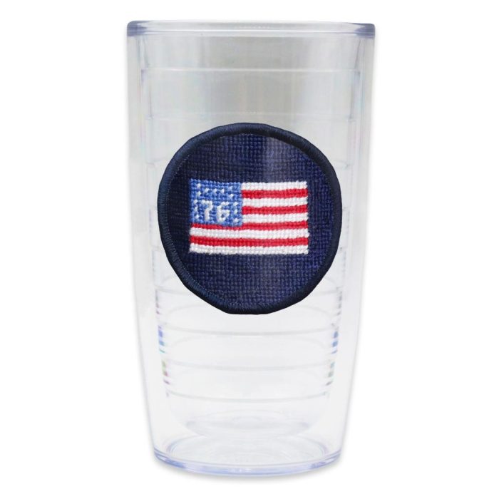 76 Flag Needlepoint Tumbler by Smathers & Branson