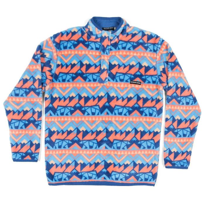 Fairbanks Pullover in Navy & Peach by Southern Marsh