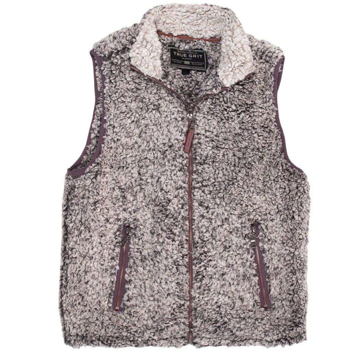 Frosty Tipped Double Up Vest in Charcoal by True Grit