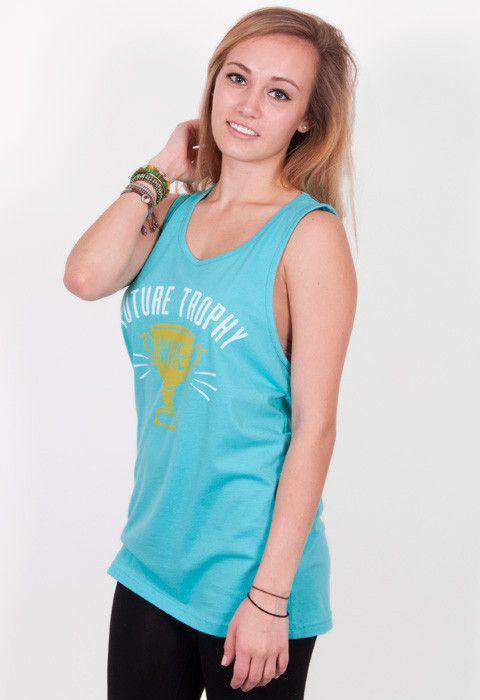 Future Trophy Wife Tank Top in Teal Blue by Rowdy Gentleman