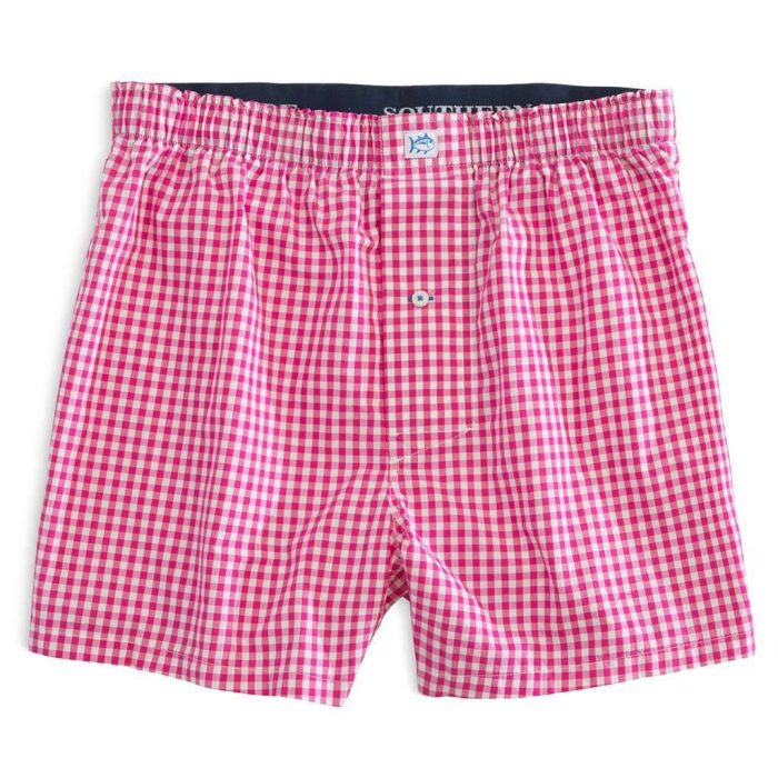 Gingham Boxer in Dark Pink by Southern Tide