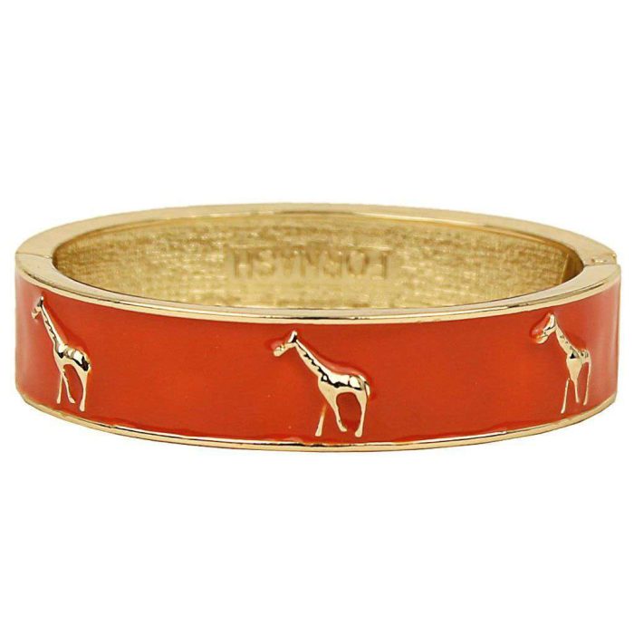 Giraffe Bangle in Gold and Orange by Fornash