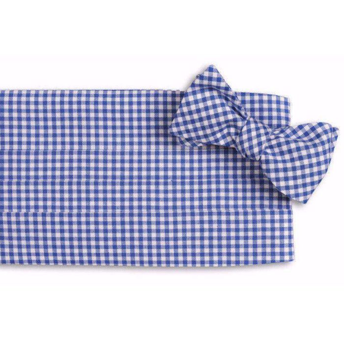 Gingham Cummerbund Set in Royal Blue by High Cotton