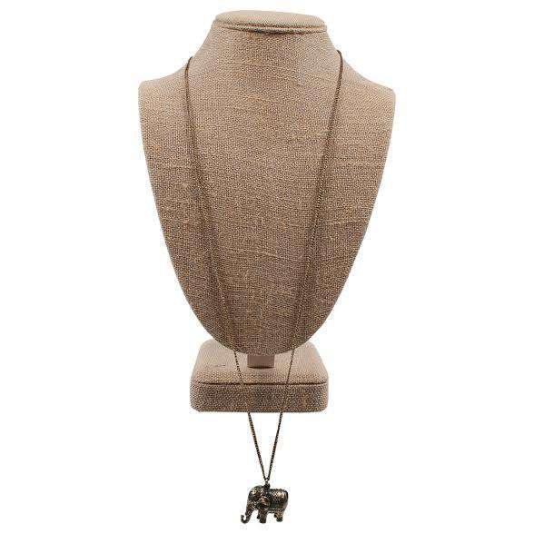 Gold Elephant Pendant Necklace by Country Club Prep