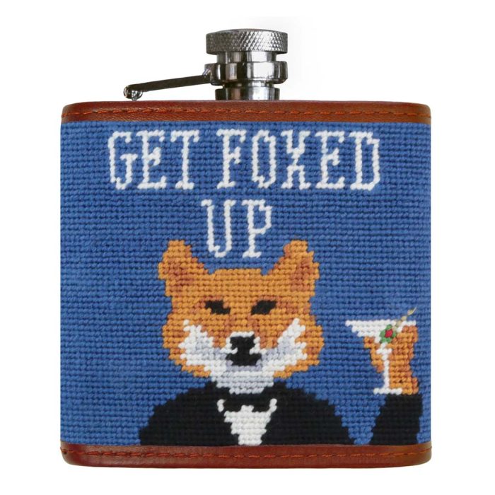 Get Foxed Up Needlepoint Flask by Smathers & Branson