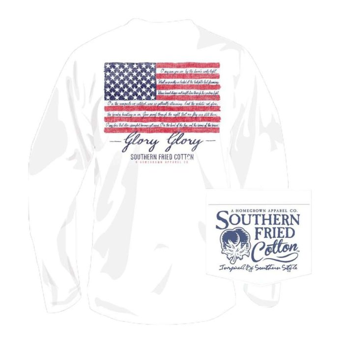 Glory Glory Long Sleeve Tee in White by Southern Fried Cotton