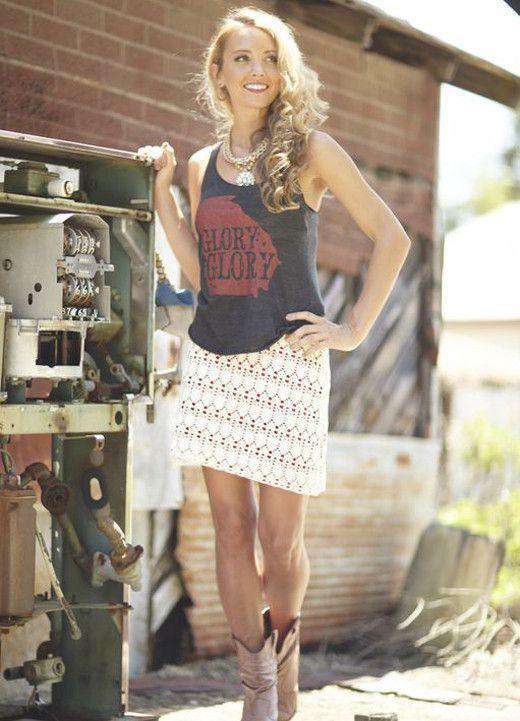 Glory Glory Old Georgia Tank Top in Black by Judith March