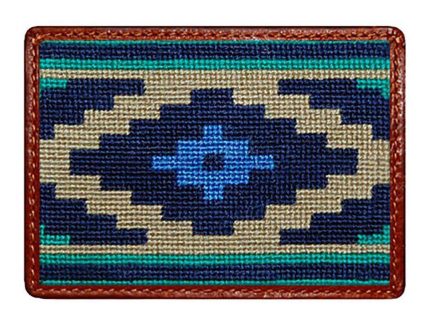 Gaucho Needlepoint Credit Card Wallet in Dark Khaki by Smathers & Branson