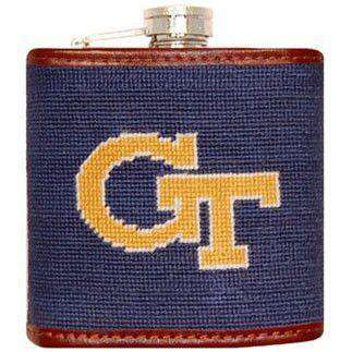 Georgia Tech Needlepoint Flask in Navy by Smathers & Branson