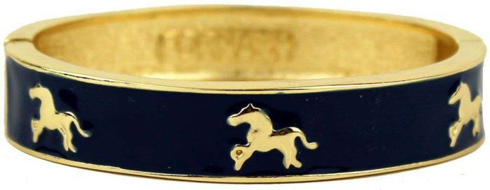 Horse Bangle in Gold and Navy by Fornash