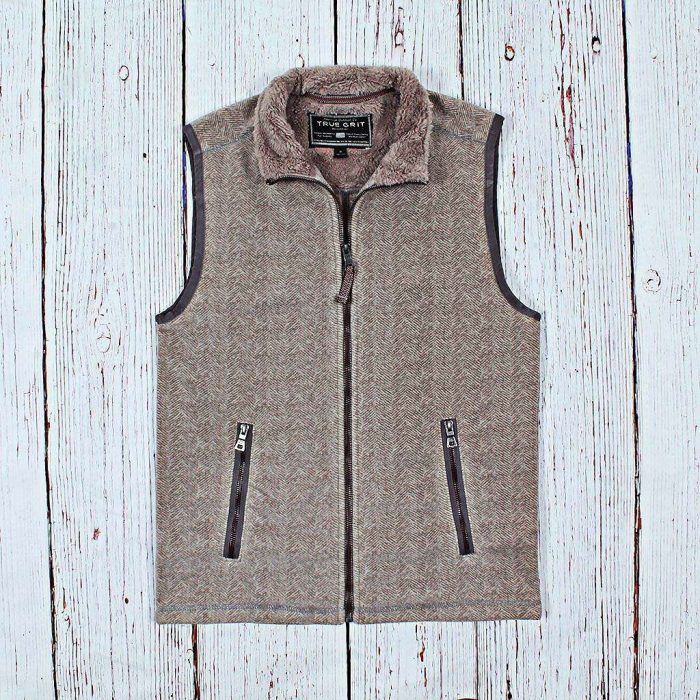 Herringbone Fleece Vest by True Grit
