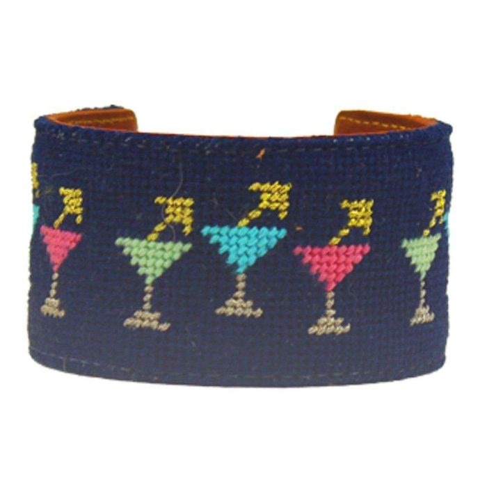 Happy Hour Needlepoint Cuff Bracelet by York Designs
