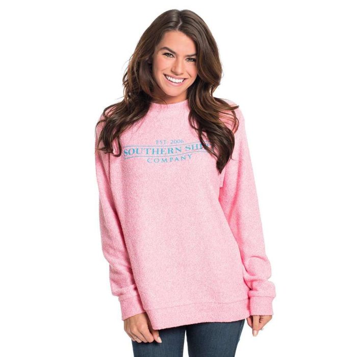 Heather Loop Knit Terry Pullover in Himalayan Pink by The Southern Shirt Co.