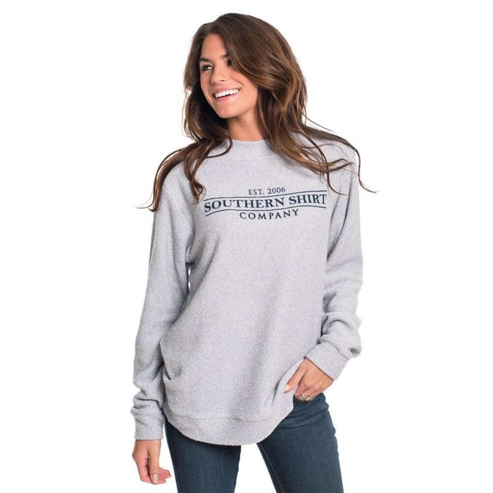 Heather Loop Knit Terry Pullover in Monument by The Southern Shirt Co.