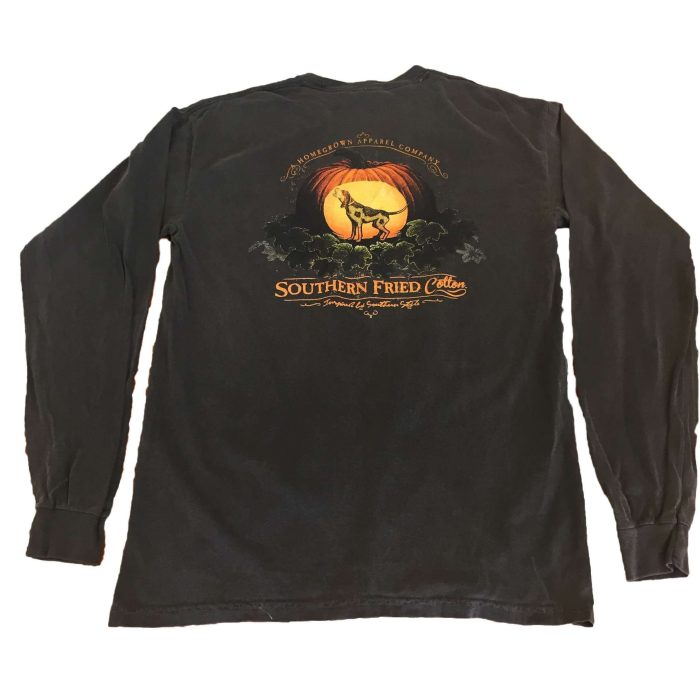 Howl O'Lantern Long Sleeve Tee in Black by Southern Fried Cotton
