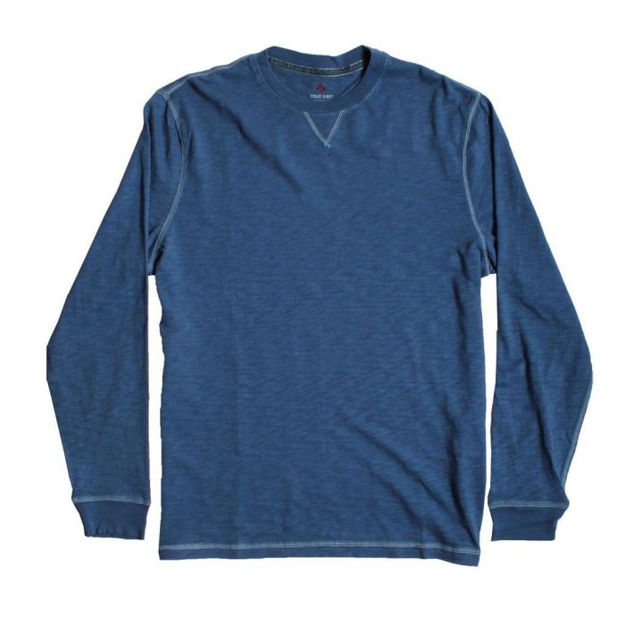 Heritage Slub Long Sleeve Crew in River by True Grit