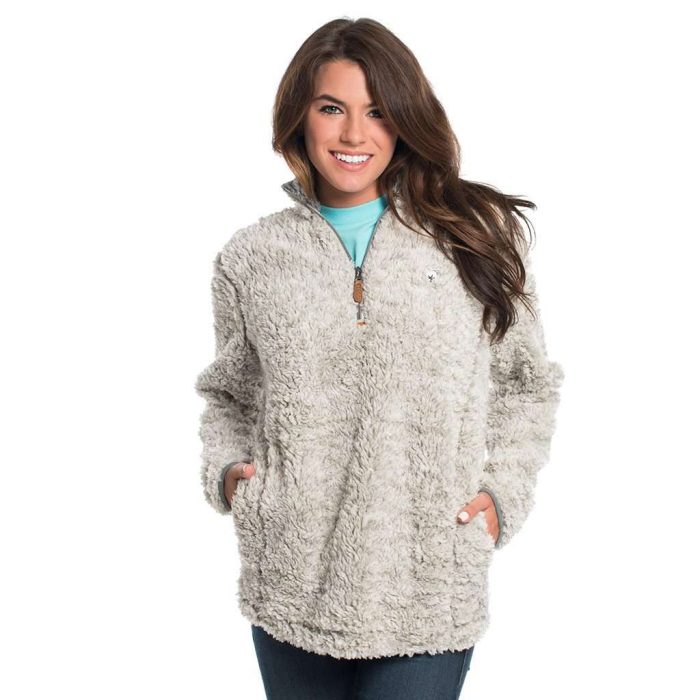 Heather Sherpa Pullover with Pockets in Mystic by The Southern Shirt Co.