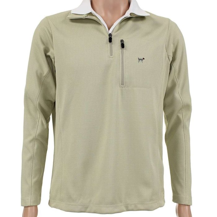 Hennington Waffle 1/4 Zip Pullover in Khaki by Southern Point Co.