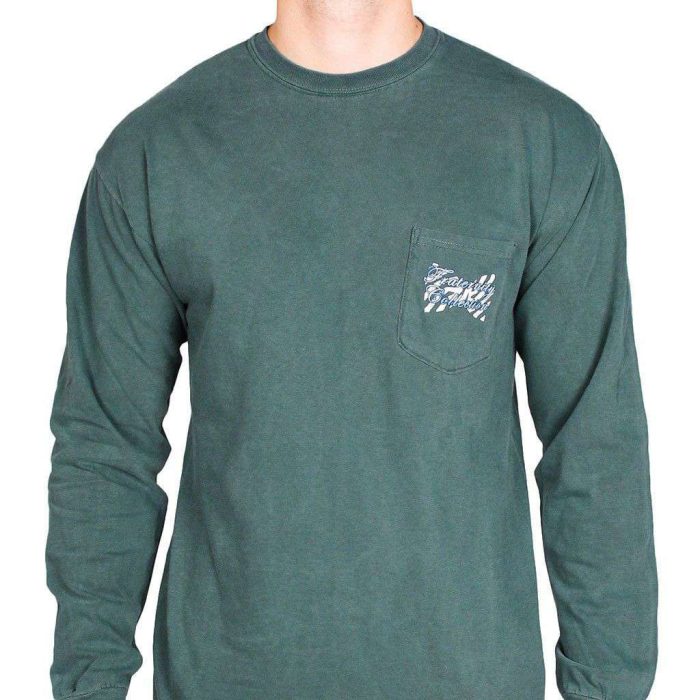 InnovativelyTraditional Long Sleeve Tee Shirt in Green by the Frat Collection