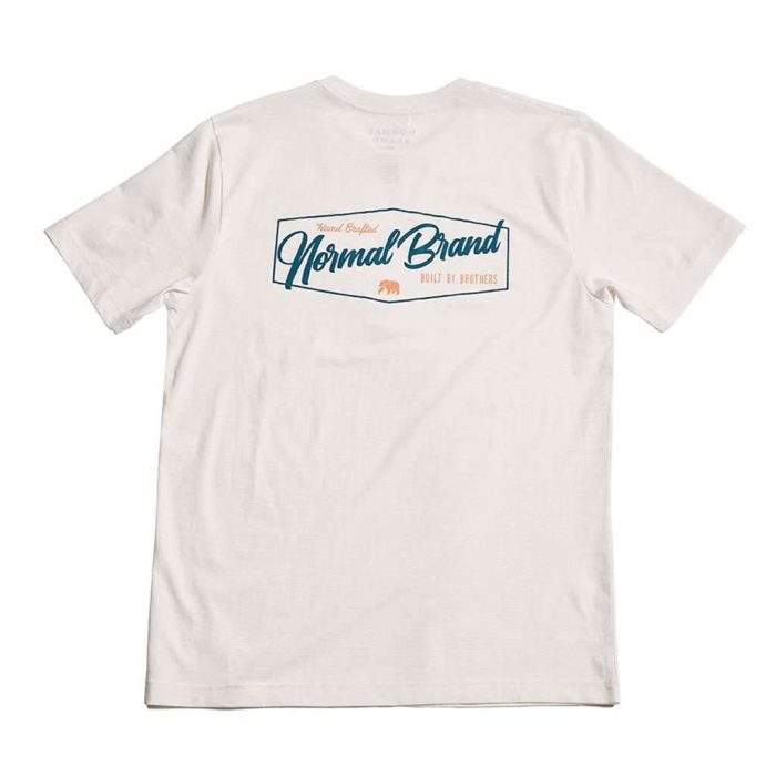Industrial Logo Short Sleeve Tee in White & Navy by The Normal Brand
