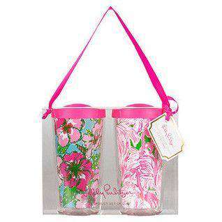 Insulated Tumbler Set in Big Flirt & Pink Colony by Lilly Pulitzer