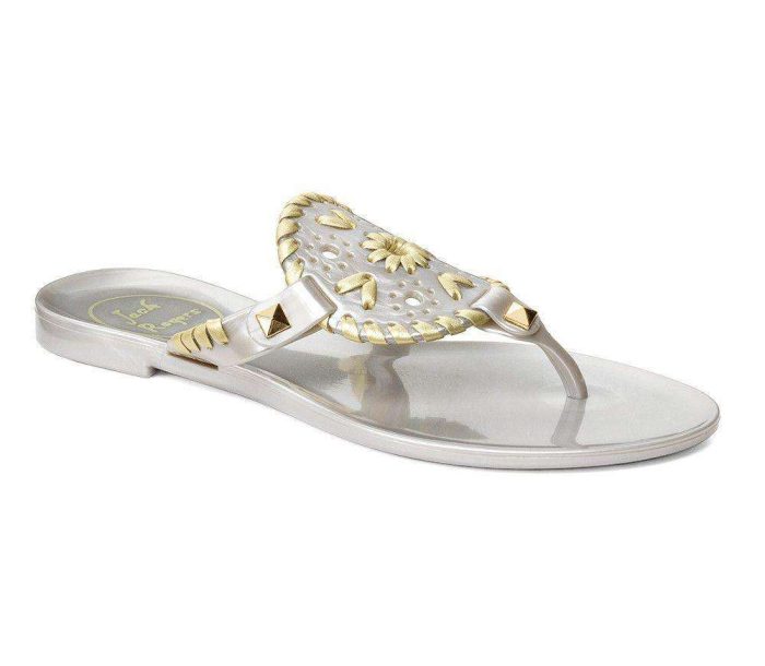 Junior's Miss Georgica Jelly Sandal in Silver/Gold by Jack Rogers
