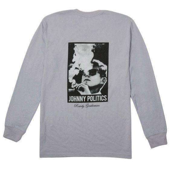 Johnny Politics Long Sleeve Pocket Tee in Grey by Rowdy Gentleman