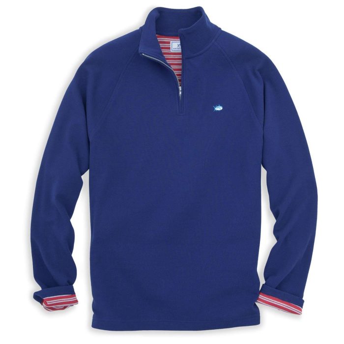 Key Bridge 1/4 Zip Pullover in Blue Depths by Southern Tide