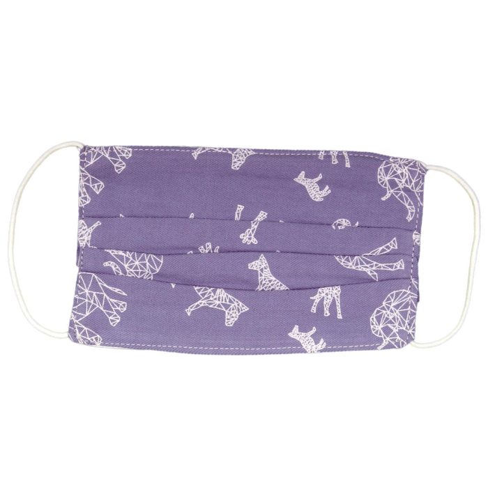 Kids' Geo Zoo Animals Cotton Mask by Queen Designs