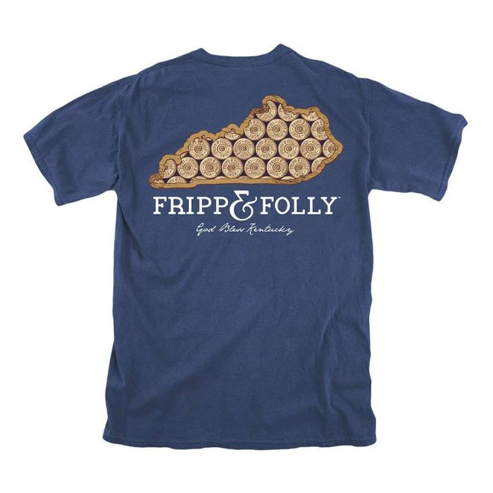 Kentucky Shotgun Shell Tee in True Navy by Fripp & Folly