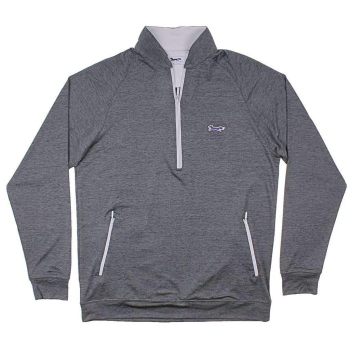 Longshanks 1/4 Performance Pullover in Charcoal by Country Club Prep