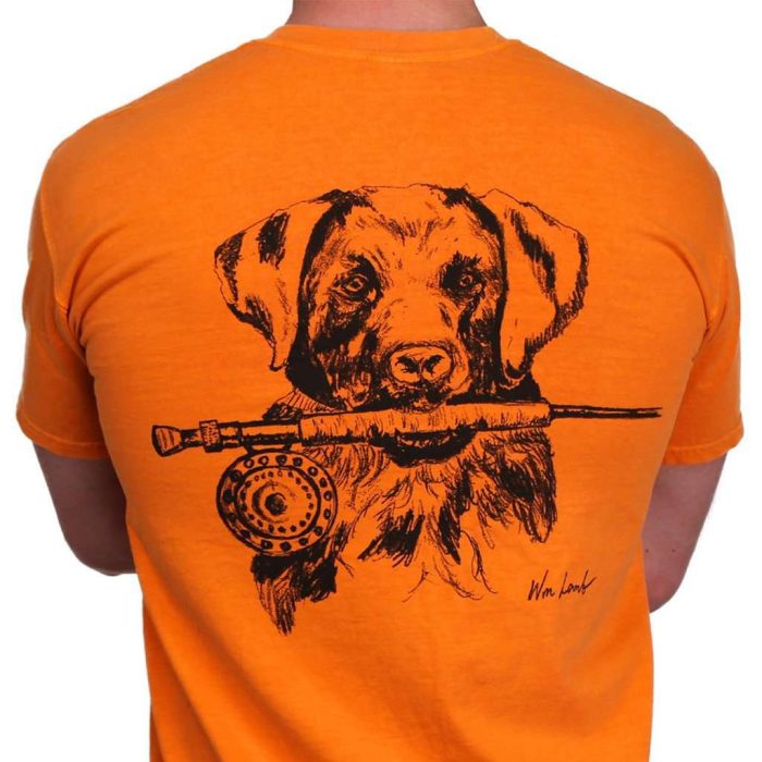 Lab and Rod Original Watercolor Tee in Burnt Orange by WM Lamb & Son