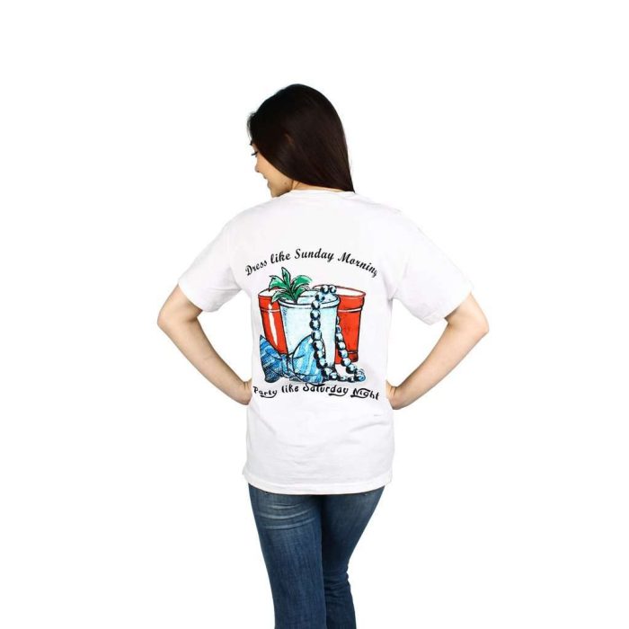 Life Advice Tee in White by Country Club Prep