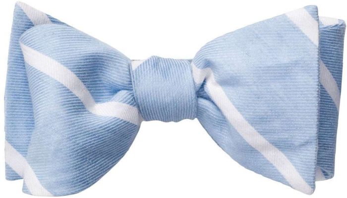Light Blue Linen Stripe Bow Tie by Southern Proper