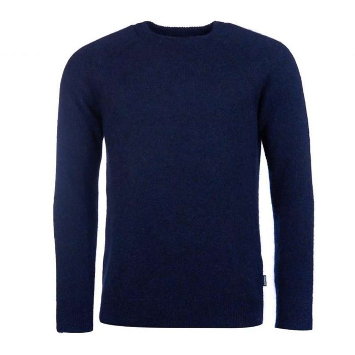 Lowther Crew Neck Sweater in Navy by Barbour