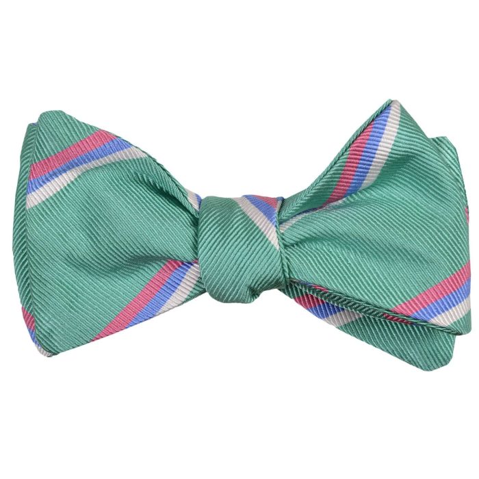Low Country Stripe Bow Tie in Seafoam by High Cotton
