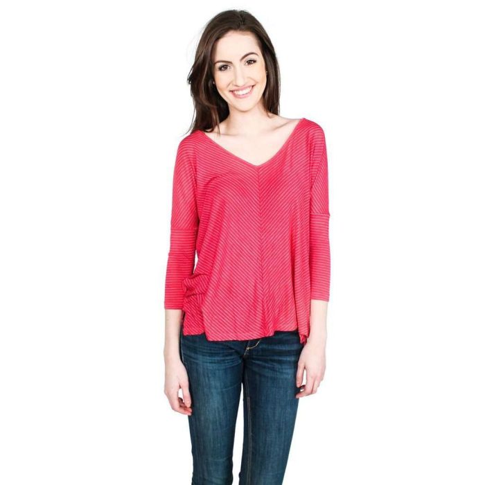 Live Fully Top in Antique Rose Stripes by Beyond Yoga