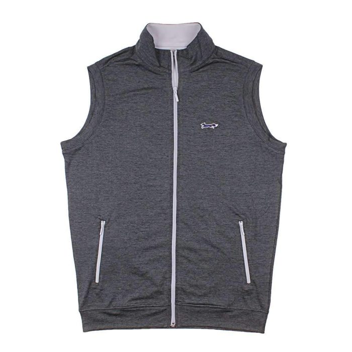 Longshanks Full Zip Performance Vest in Charcoal by Country Club Prep