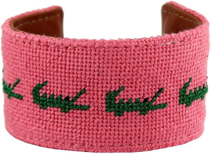 Later Gator Needlepoint Cuff Bracelet by York Designs