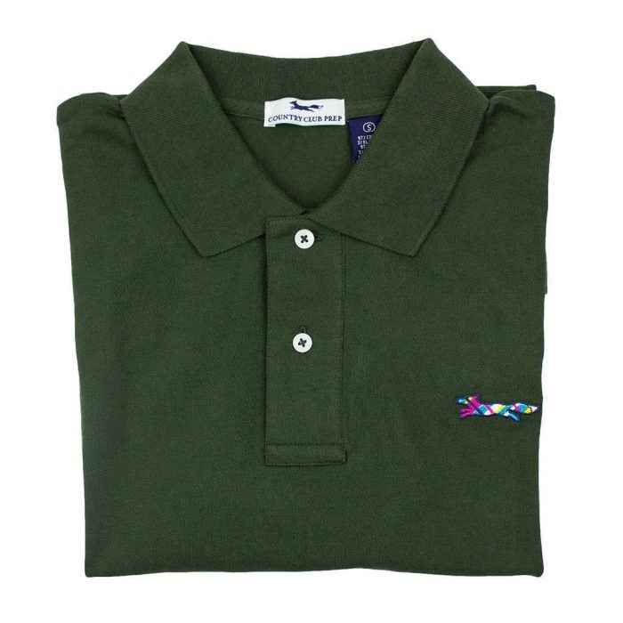 Longshanks Polo Shirt in Hunter Green by Country Club Prep