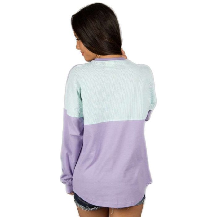 Long Sleeve Beachcomber in Lavender with Mint Seersucker by Lauren James