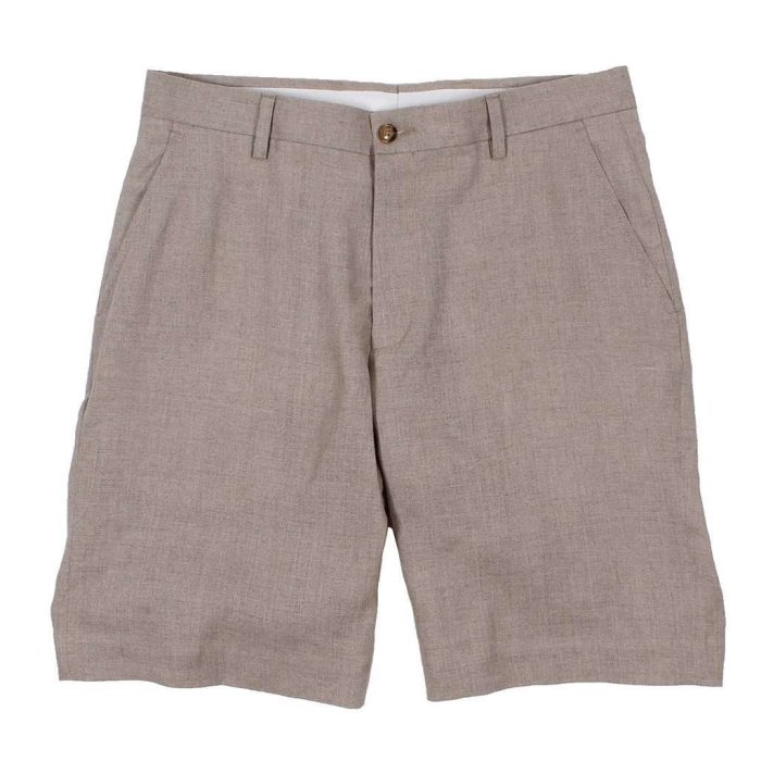 Linen Shorts in Khaki by Country Club Prep