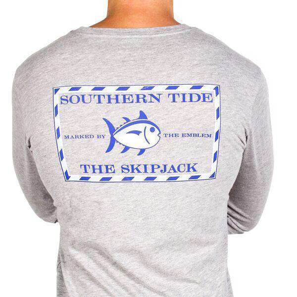 Long Sleeve Original Skipjack Tee in Grey by Southern Tide