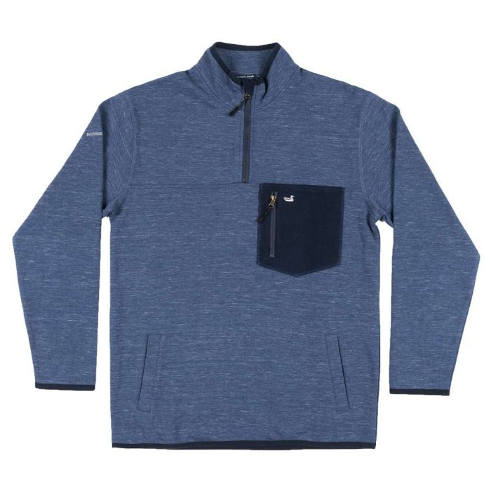 Lockhart Stretch Pullover in Washed Navy by Southern Marsh
